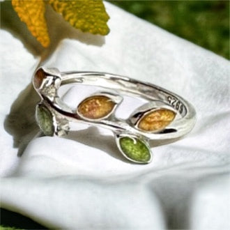 14k White Gold, 14k Gold, 14k Rose Gold or Handmade Leaf Band Cremation Ring