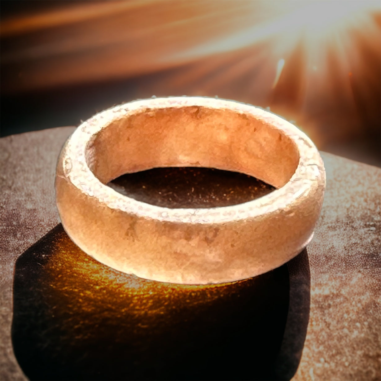 Ashes Cremation Ring, Resin Band, Rustic and Simple Cremation Ring