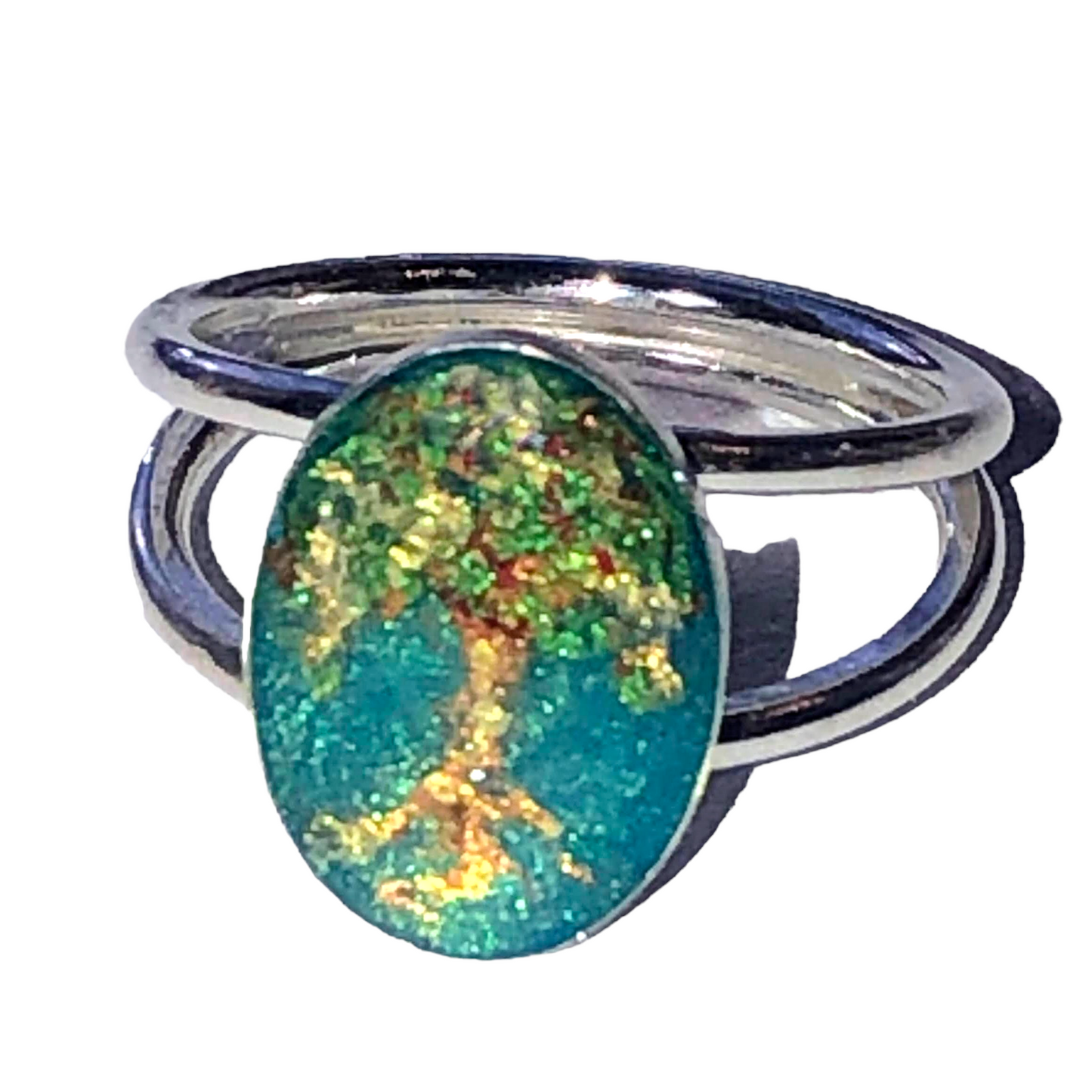 Teardrop/Circle/Oval Cremation Ring, Handmade Ash Tree of Life, Tree of Life Ashes Keepsake - Ash Urn & Sea 